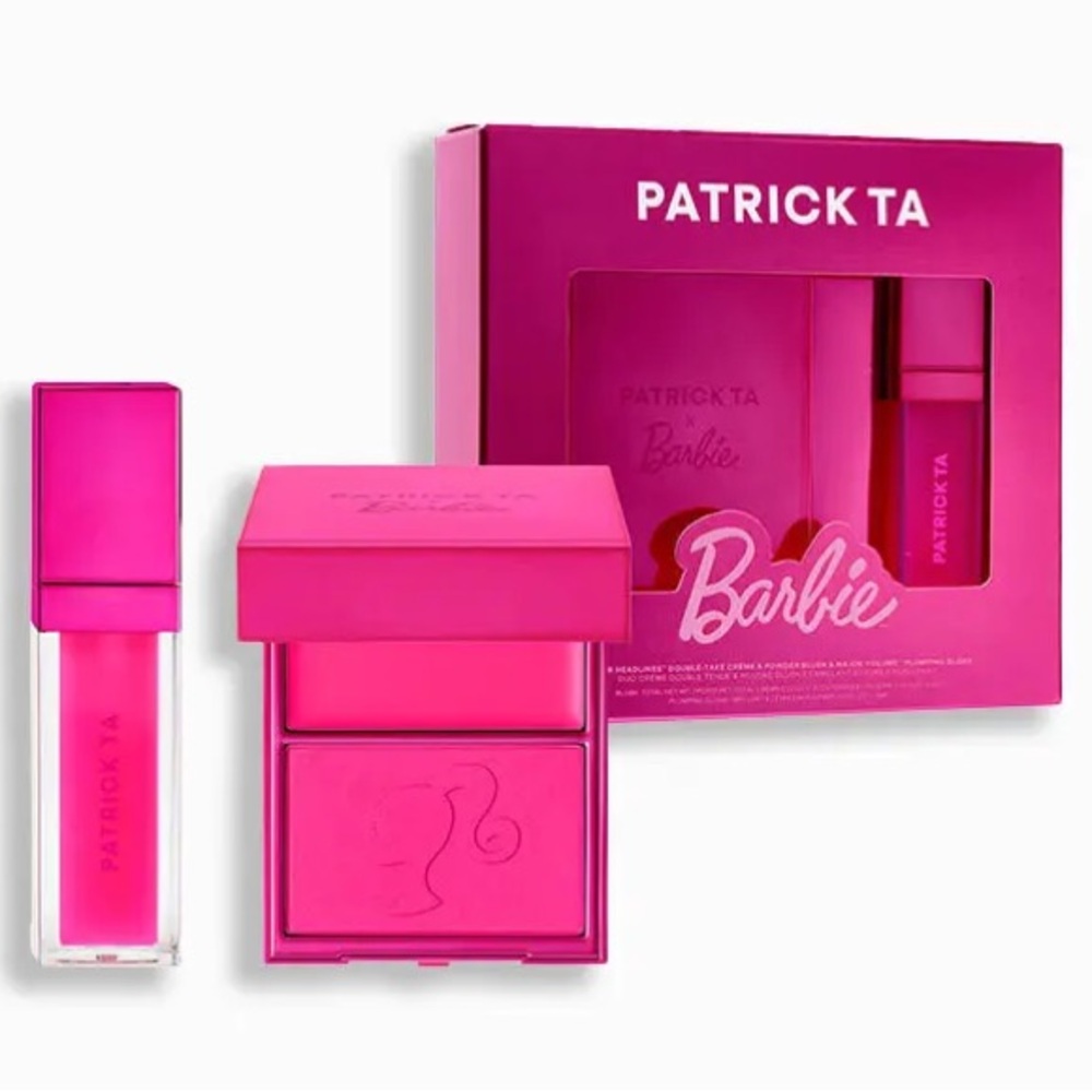 Patrick Ta x Barbie Crème & Powder Blush Duo + Plumping Gloss Exclusive Set